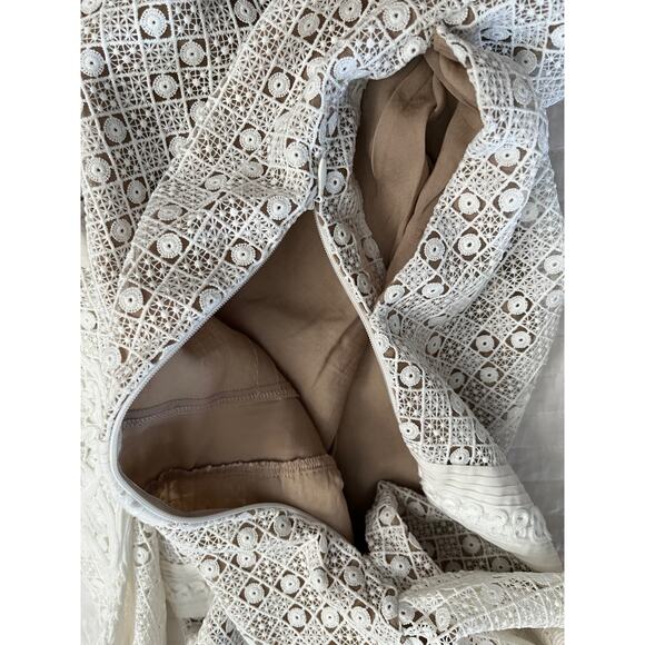 THE KOOPLES Women's Embroidery Lace L/S White Mini Dress Bridal Shower Sz XS NWT - Picture 10 of 13